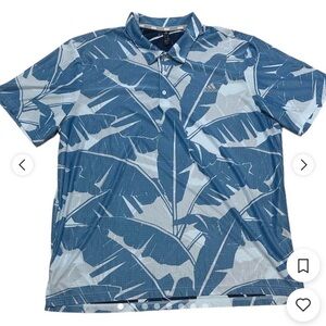 Golf Polo Shirt , Adidas Mesh Palm Leaf Pattern 
Men’s Size XL